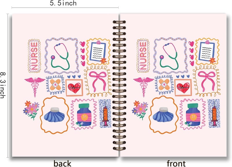 KDHTY Medical Notebook Journal,Doctor Nurse Spiral Notebook,Medical Student Gifts,Nursing Student Gift,Nurse Appreciation Gifts,Nurse Supplies,Pink Nurse Hardcover Spiral Journal Notebook,5.5x8.3 - Image 2